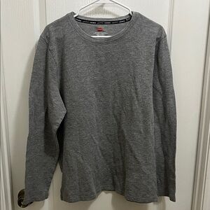 Hanes Charcoal Long Sleeve Men's Tee
